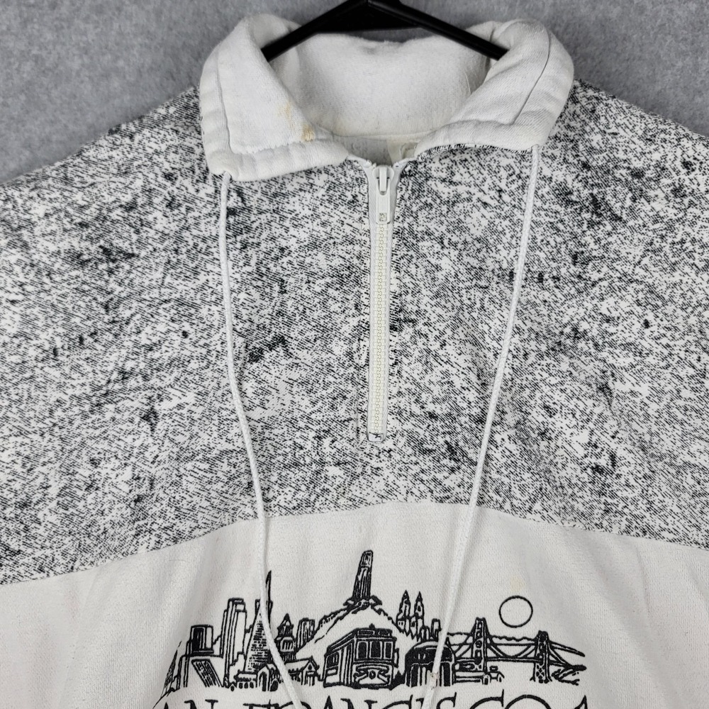 Vtg 90s San Francisco 1/4 Zip Pullover Sweatshirt Sz XL Golden Gate Bridge USA - Picture 5 of 9